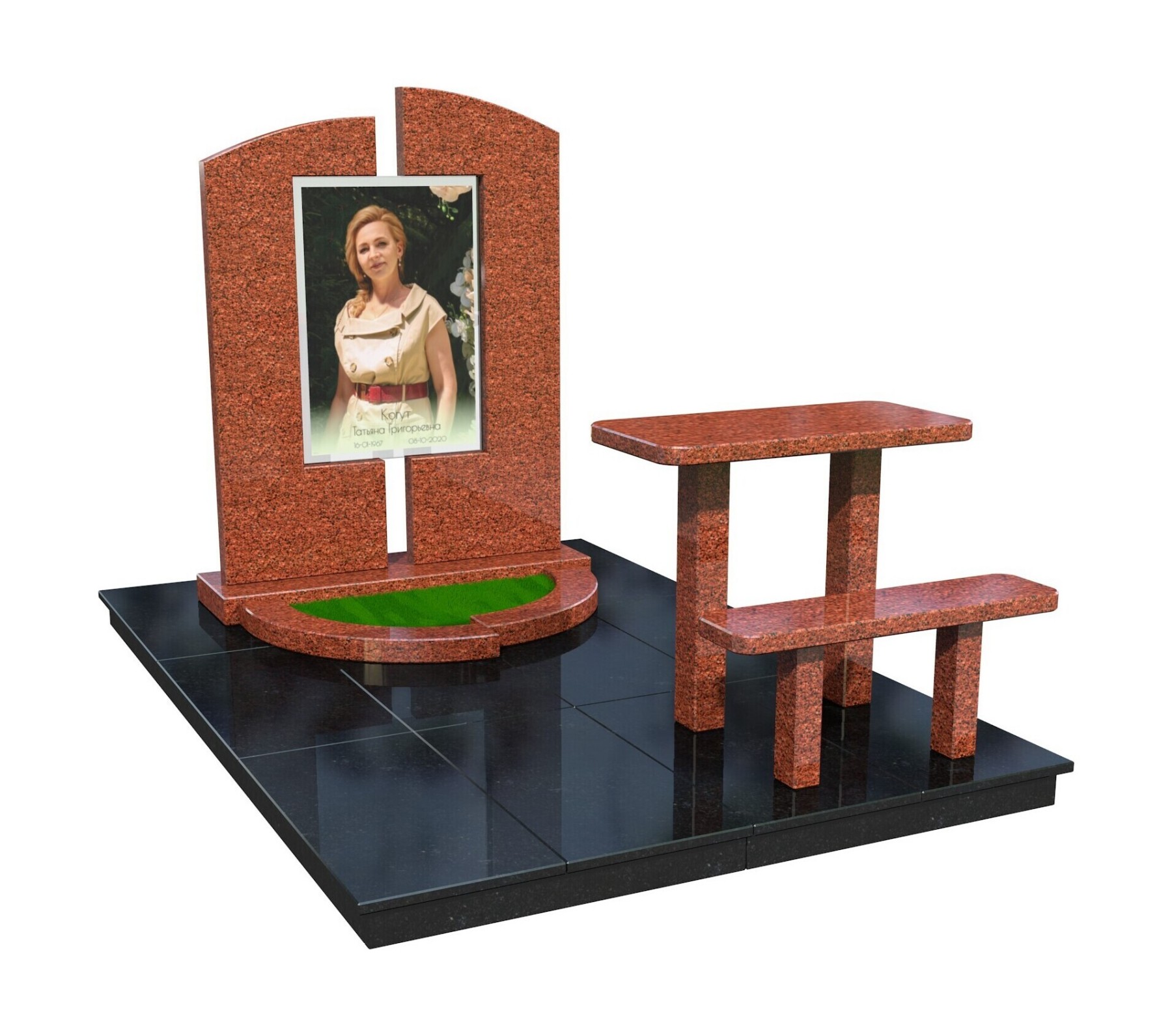 004 Жіночий пам’ятник з червоного граніту