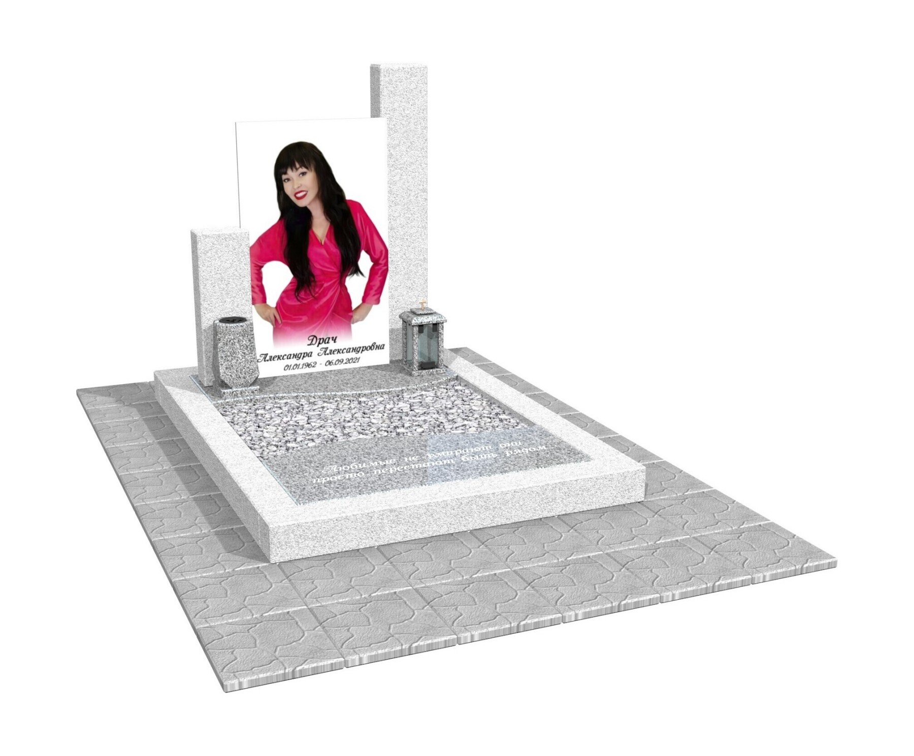 001 Світлий  сучасний жіночий пам’ятник